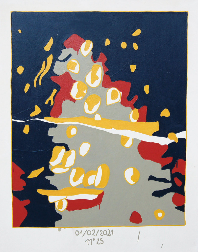 Après la pluie 01/02/2021 11h25 - 135cm x 105cm - Acrylique sur toile - 2021