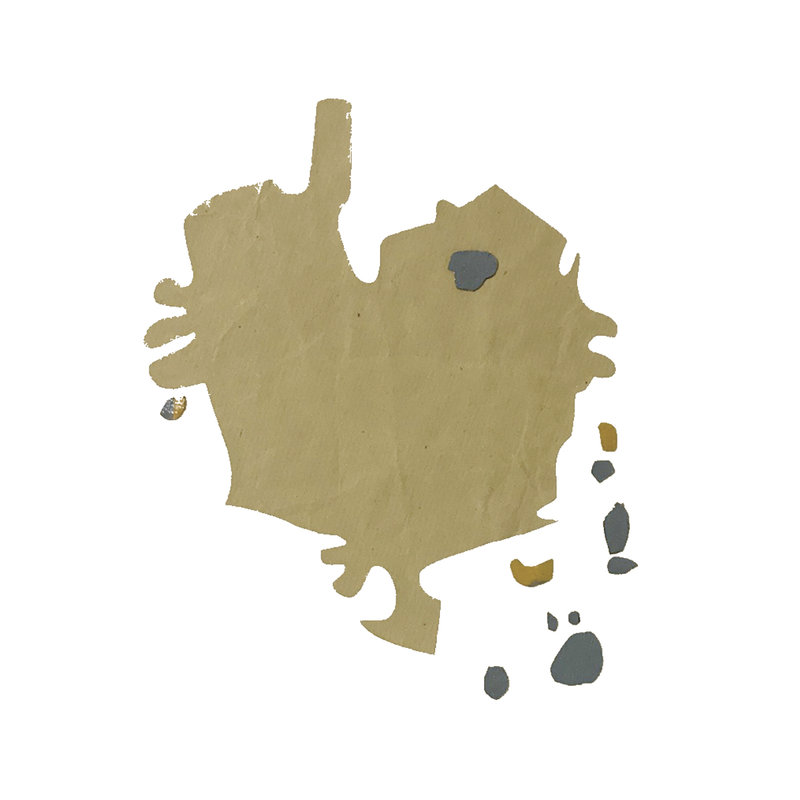 Encore après n°3 Images poétiques, Collage papier et de fragments de toiles peintes, Support papier Canson texturé 30cm x 40cm - 2023/2024