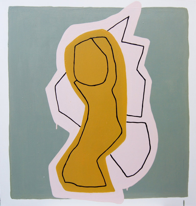 Forme 2, acrylique sur toile, 1m x 1m, 2022