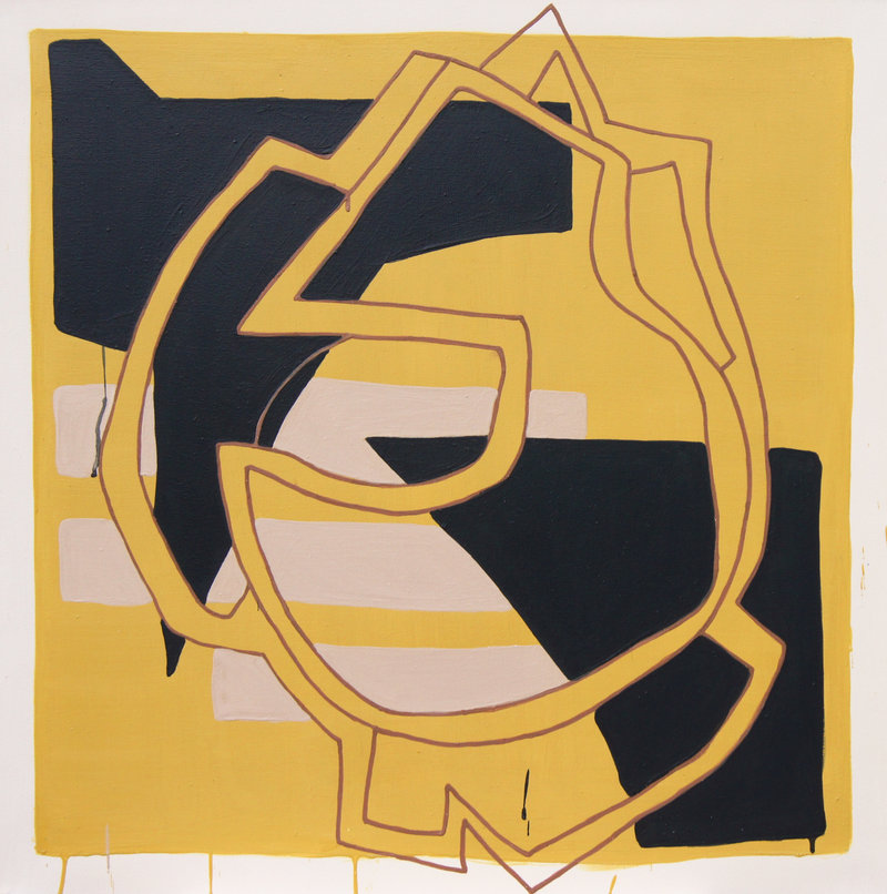 Forme 3, acrylique sur toile, 1m x 1m, 2022