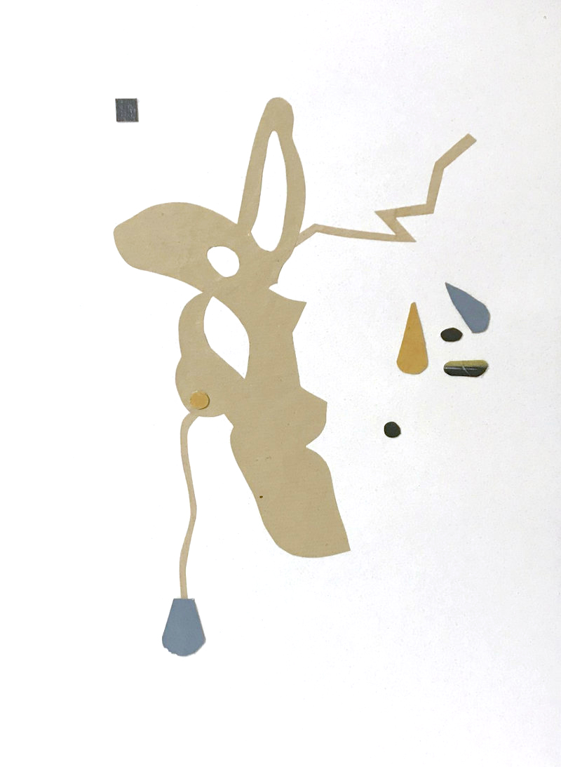 Encore après n°13 Images poétiques, Collage papier et de fragments de toiles peintes, Support papier Canson texturé 30cm x 40cm - 2023/2024