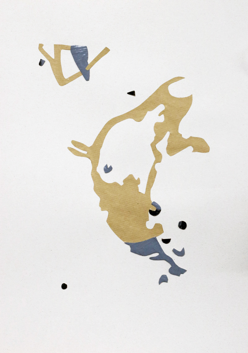 Encore après n°18 Images poétiques, Collage papier et de fragments de toiles peintes, Support papier Canson texturé 30cm x 40cm - 2023/2024