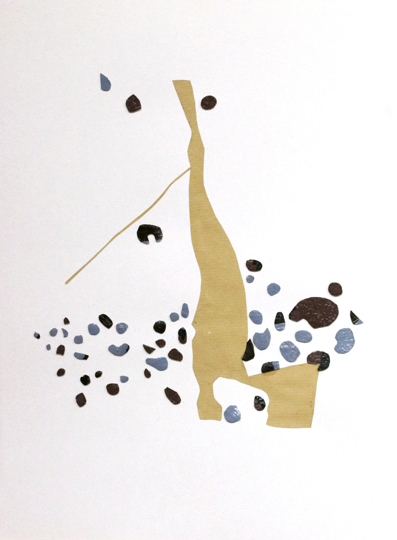 Encore après n°19 Images poétiques, Collage papier et de fragments de toiles peintes, Support papier Canson texturé 30cm x 40cm - 2023/2024