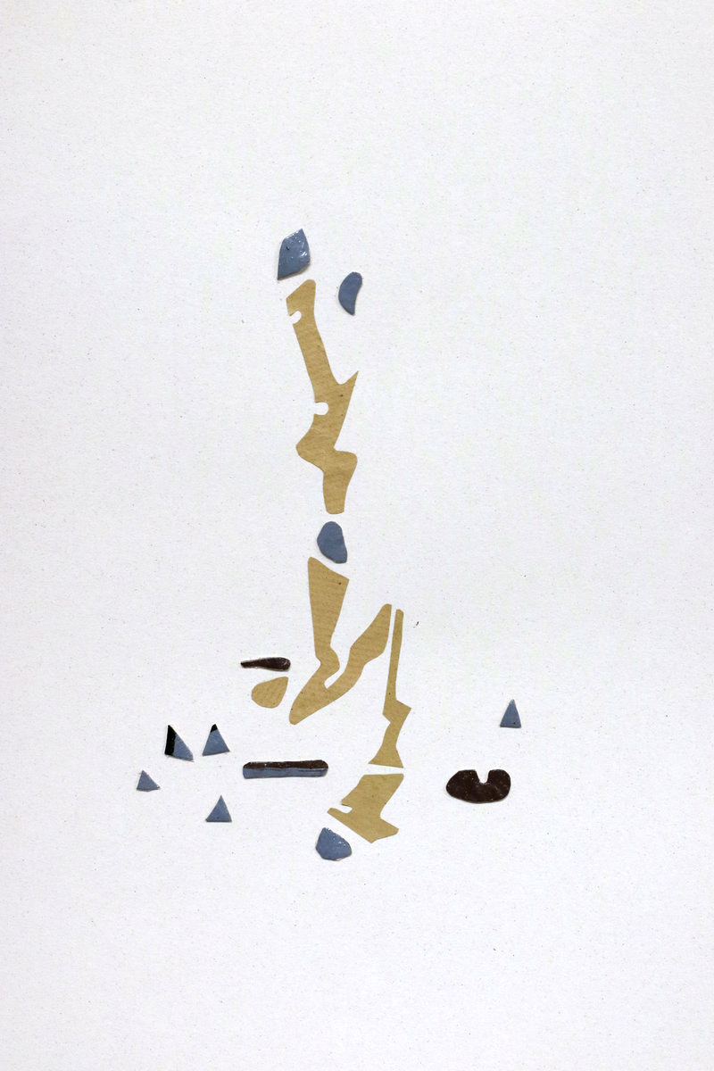 Encore après n°20 Images poétiques, Collage papier et de fragments de toiles peintes, Support papier Canson texturé 30cm x 40cm - 2023/2024