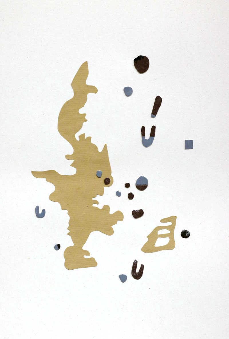 Encore après n°21 Images poétiques, Collage papier et de fragments de toiles peintes, Support papier Canson texturé 30cm x 40cm - 2023/2024