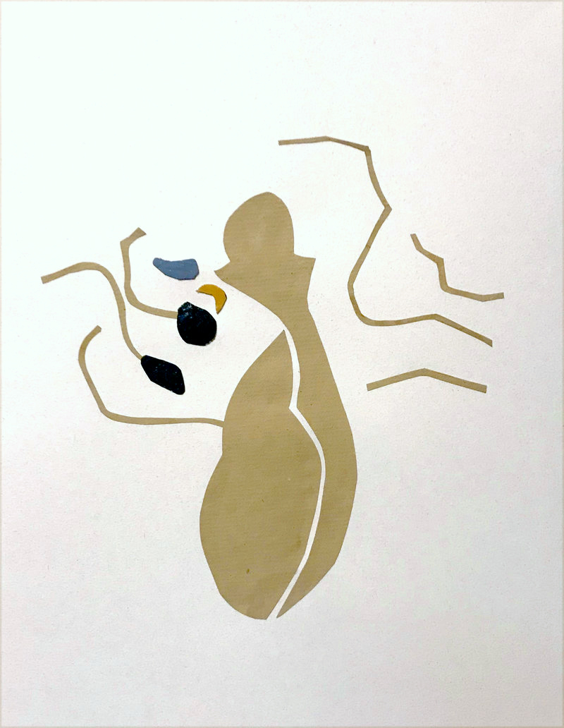 Encore après n°4 Images poétiques, Collage papier et de fragments de toiles peintes, Support papier Canson texturé 30cm x 40cm - 2023/2024