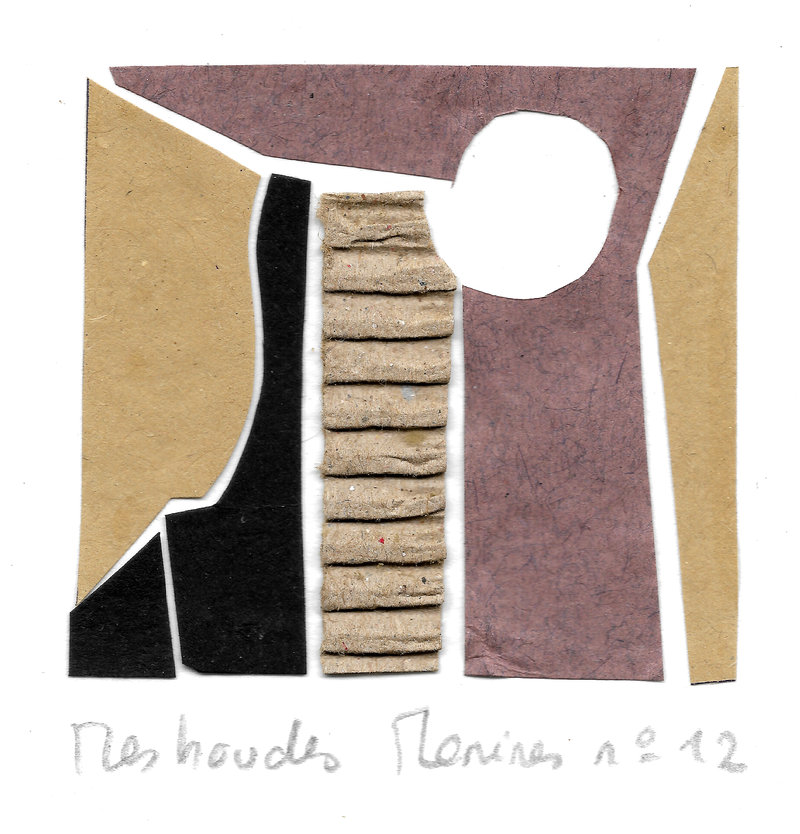 Mes Boudes Ménines N°12, collage papier, carton sur Canson A5, 2022