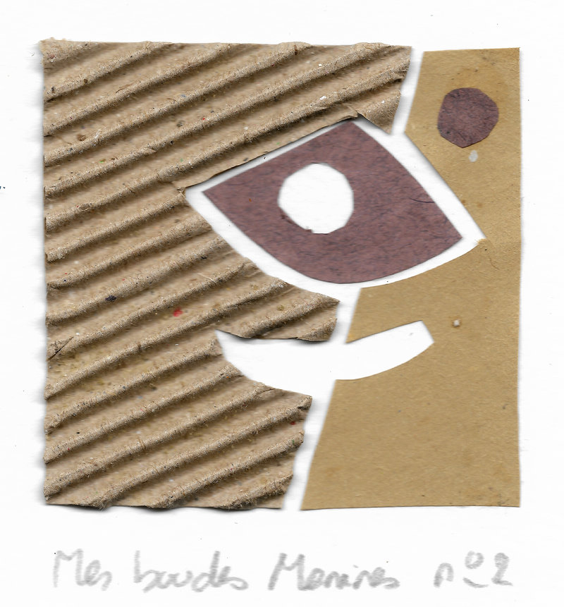 Mes Boudes Ménines N°2, collage papier, carton sur Canson A5, 2022