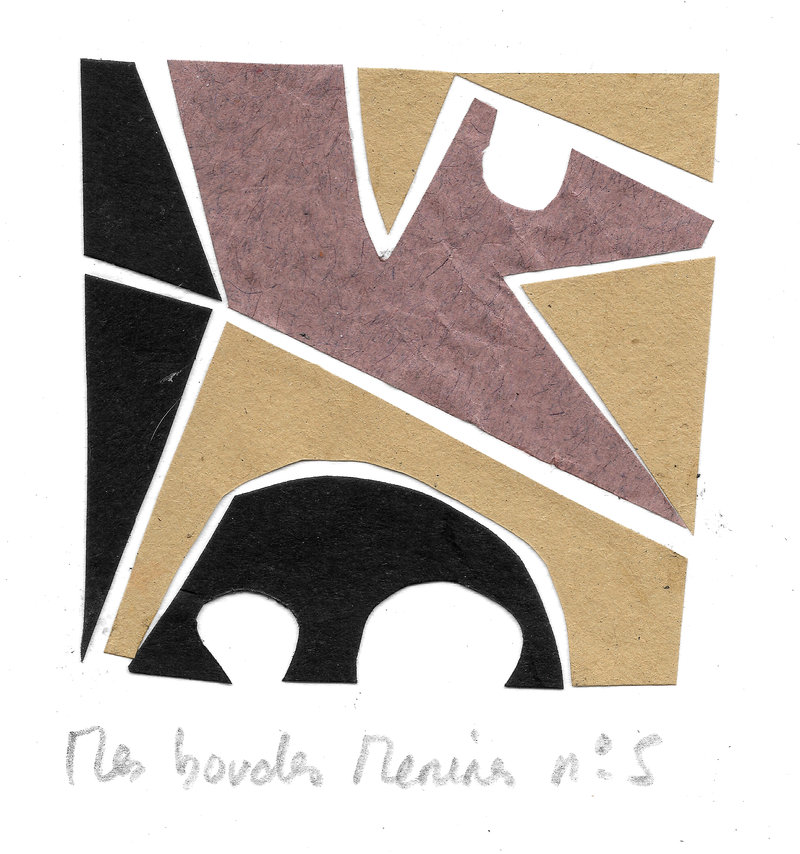 Mes Boudes Ménines N°5, collage papier, carton sur Canson A5, 2022
