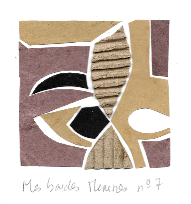 Mes Boudes Ménines N°7, collage papier, carton sur Canson A5, 2022